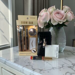 Anne Klein Black Croc-Embossed Wallet Bundle NWT